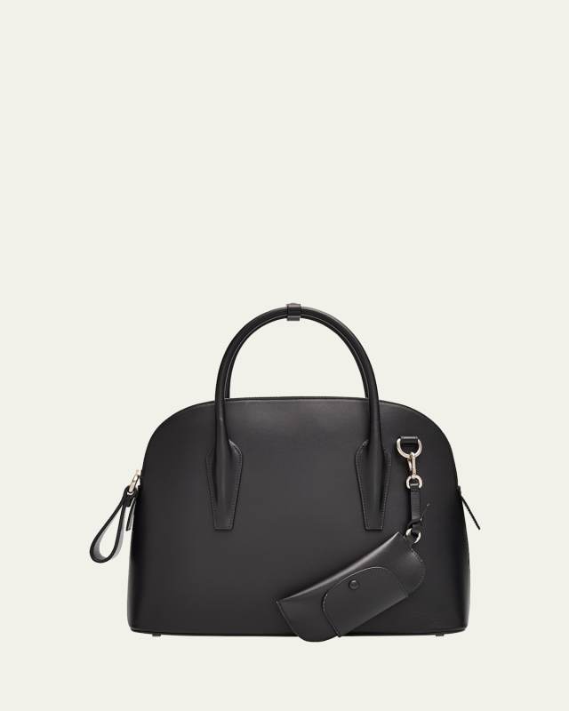 Kaitlin Large Dome Box Leather Top-Handle Bag